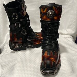 Unisex New Rock Original Flame Boots